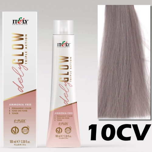 DELYGLOW 10CV (10.16) 100ml popielato-fioletowy najjaśniejszy blond kolor do włosów bez amoniaku 3 w 1