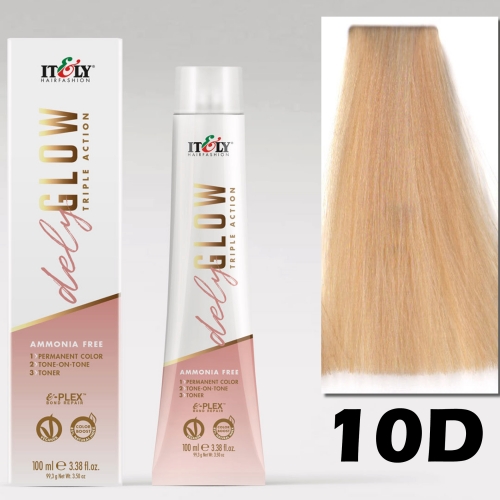 DELYGLOW 10D (10.3) 100ml złoty najjaśniejszy blond kolor do włosów bez amoniaku3 w 1