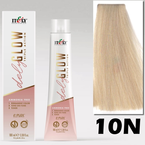 DELYGLOW 10N (10.0) 100ml najjaśniejszy blond kolor do włosów bez amoniaku 3 w 1