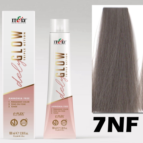 DELYGLOW 7NF (7.01) 100ml chłodny naturalny średni blond kolor do włosów bez amoniaku 3 w 1