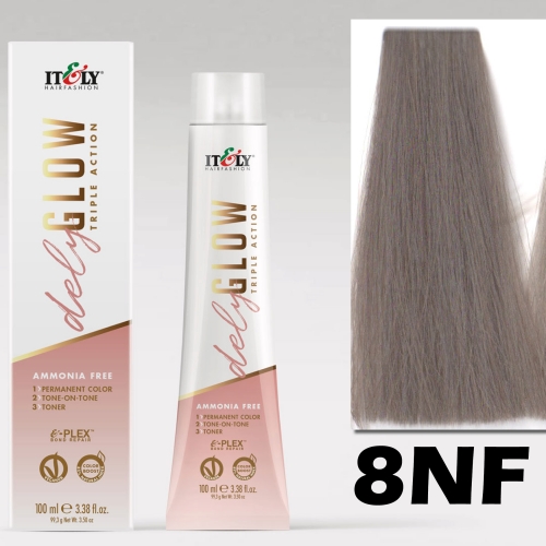 DELYGLOW 8NF (8.01) 100ml chłodny naturalny jasny blond kolor do włosów bez amoniaku 3 w 1