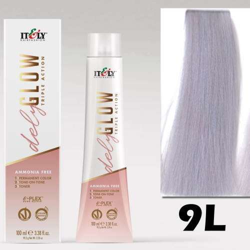 DELYGLOW 9L (9.86) 100ml lawendowy bardzo jasny blond kolor do włosów bez amoniaku 3 w 1