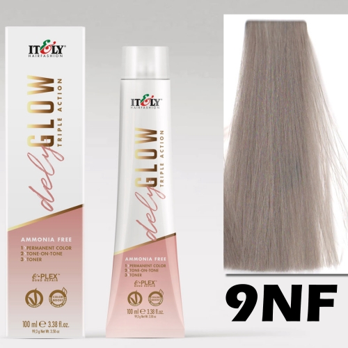 DELYGLOW 9NF (9.01) 100ml chłodny naturalny jasny blond kolor do włosów bez amoniaku 3 w 1