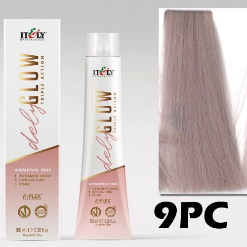 DELYGLOW 9PC (9.81) 100ml perłowo-popielaty bardzojasny blond kolor do włosówbezamoniaku 3 w 1