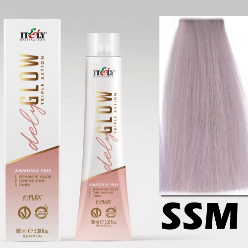 DELYGLOW SSM (12.56) 100ml superrozjaśniający  popielaty  blond kolor do włosów bez amoniaku 3 w 1